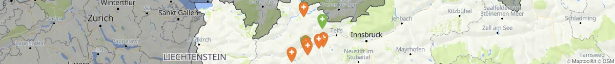 Map view for Pharmacies emergency services nearby Namlos (Reutte, Tirol)